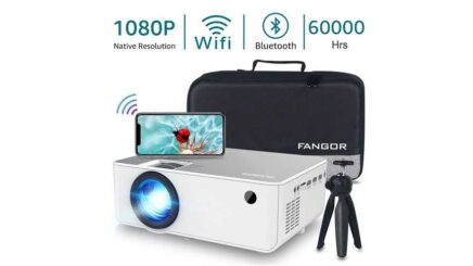 Fangor 230″ portable movie projector with tripod review