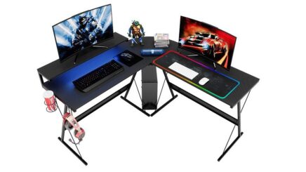 Bestier LED L-shaped gaming desk review