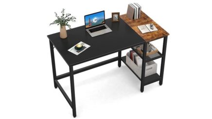 CubiCubi computer desk 40 inch with storage shelves review