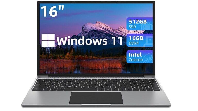 Jumper 16 inch laptop 16GB RAM 512GB SSD 11th Gen Intel Celeron N5095 reviews